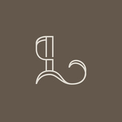 Letter L Elegant Curl Logo Vector. Initial L Typography Icon. L Luxury Alphabet. Modern, Elegant, Luxury Style for Company Brand Identity