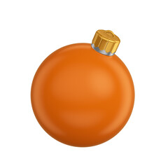 Orange Christmas Ball 3D Isolated