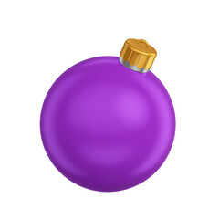 Purple Christmas Ball 3D Isolated