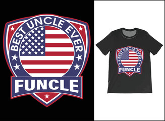 Personalised USA Flag Funcle T-Shirt Vector Design, Funcle Definition Shirt, Fun Uncle T-Shirt, Cool Uncle Shirt, Favorite Uncle Best Uncle Ever.
