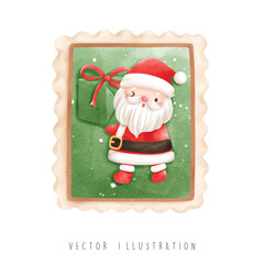 Christmas Santa stamp, Christmas vector illustration