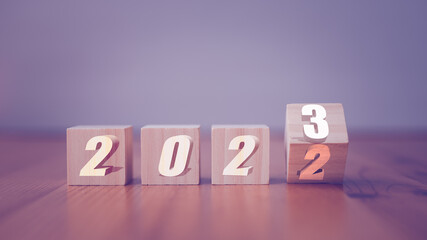 wooden cubes with the text 2023 over background