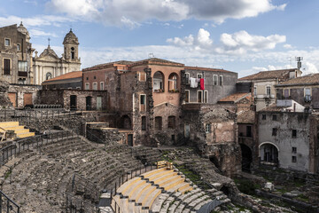 Shot of Catania, Sicily, Italy