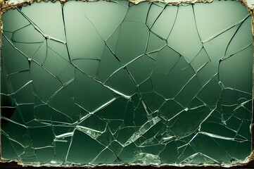 Background with old distressed cracked glass. Vintage texture