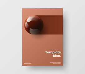 Multicolored postcard vector design template. Simple realistic spheres flyer illustration.