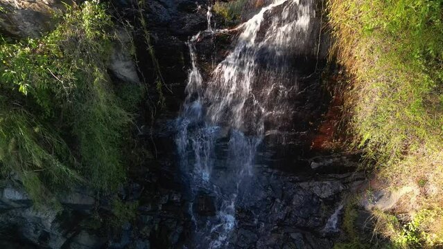 the Silvermine Waterfall in Mui Wo , Lantau Island , Hong Kong