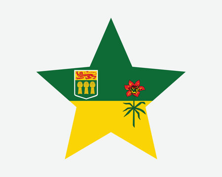 recommend clip art: Saskatchewan Canada Star Flag. SK Canadian Five Point Star Shape Province  Flag. Saskatchewanian CA Banner Icon Symbol Vector Flat Artwork Illustration