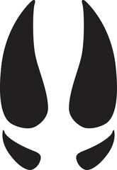 Reindeer Track on white background. Footprint Floor. Deer and moose tracks black silhouette. flat style.