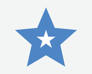 Somalia Star Flag. Somali Star Shape Flag. Federal Republic of Somalia Country National Banner Icon Symbol Vector Flat Artwork Graphic Illustration