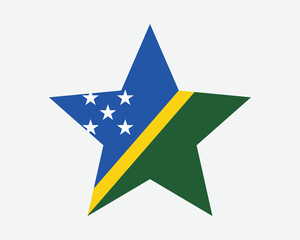 Solomon Islands Star Flag. Solomon Island Star Shape Flag. Country National Banner Icon Symbol Vector Flat Artwork Graphic Illustration