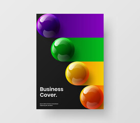 Amazing realistic balls leaflet layout. Trendy presentation design vector template.