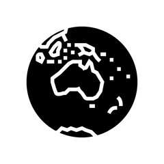 australia earth planet map glyph icon vector. australia earth planet map sign. isolated symbol illustration