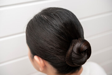 Fototapeta premium Close-up hoary hair on woman head , health care concept