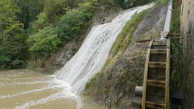 Ancient watermill wheel, Molinetto della Croda, Refrontolo, Treviso, Italy
