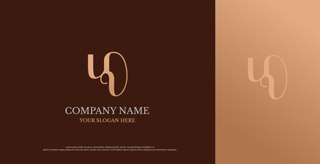 Initial UV Logo Design Vector 