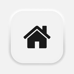 Home vector icon. House or building symbol in neumorphism style. Vector EPS 10