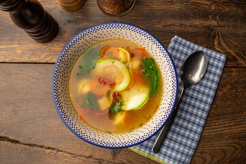 vegetable soup restaurant serving