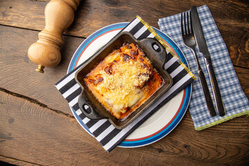 Baked lasagne with parmesan