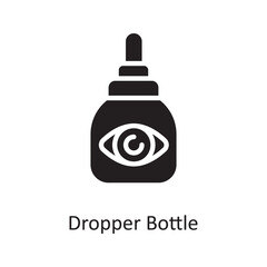 Dropper Bottle Vector Solid Icon Design illustration. Medical Symbol on White background EPS 10 File