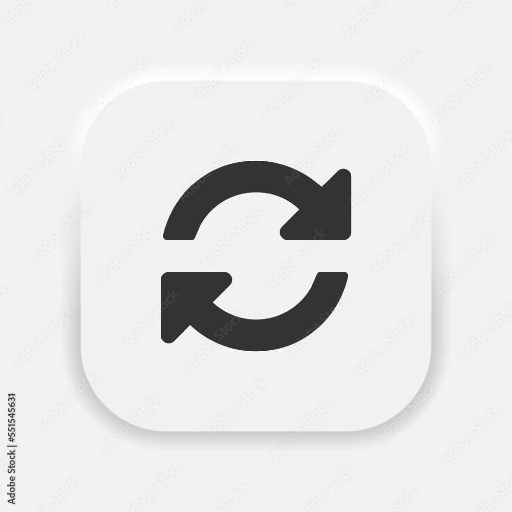 Poster rotation arrows icon vector. update symbol. refresh or recycle sign in neumorphism style. vector eps