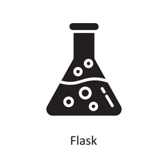Flask  Vector Solid Icon Design illustration. Medical Symbol on White background EPS 10 File