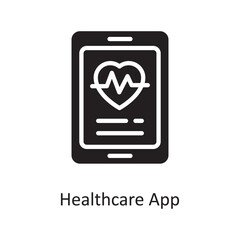Healthcare App Vector Solid Icon Design illustration. Medical Symbol on White background EPS 10 File