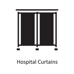 Hospital Curtains  Vector Solid Icon Design illustration. Medical Symbol on White background EPS 10 File