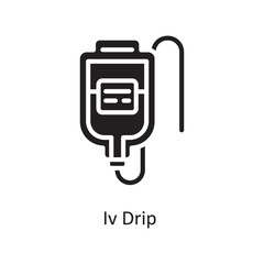 Iv Drip Vector Solid Icon Design illustration. Medical Symbol on White background EPS 10 File