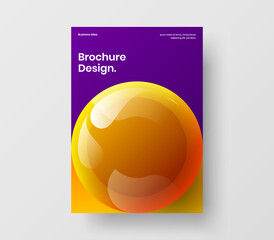 Geometric front page vector design layout. Minimalistic 3D balls banner illustration.