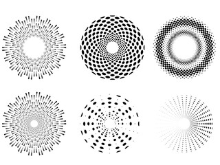 Halftone dots in circle form. round logo . vector dotted frame . Half tone design element.