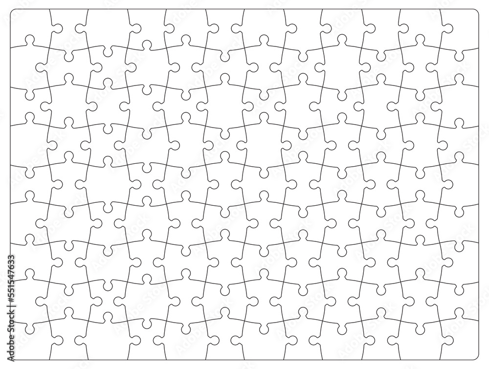 Poster jigsaw puzzle blank grid pattern or background. jigsaw puzzle game vector template, parts matching q
