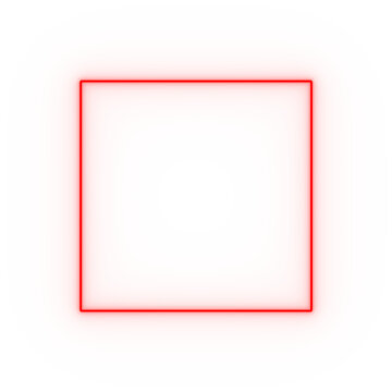 red neon rectangle on a transparent background