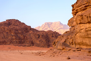 Fototapeta premium Wadi Rum Desert, Jordan. Jabal Al Qattar mountain