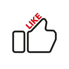 Like line icon, thumb up, editable stroke, vector outline high quality for UI.