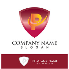 Letter P icon logo design illustration