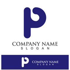 Letter P icon logo design illustration