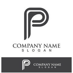 Letter P icon logo design illustration