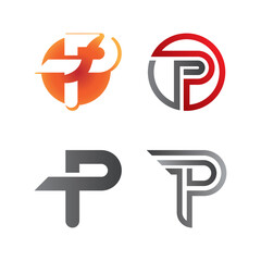 Letter P icon logo design illustration