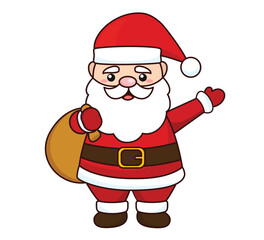 Santa Claus cartoon illustration isolated on white background. Santa Claus character vector.