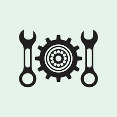 abstract vector repair wheel logo icon