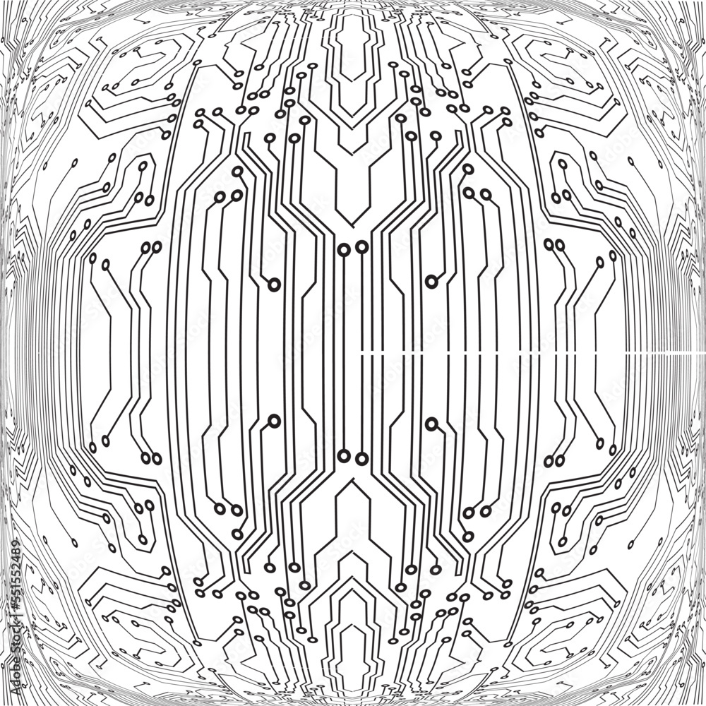 Fototapete tech modern retro futuristic background .Vector design composition with various technology elements . Abstract contemporary art .