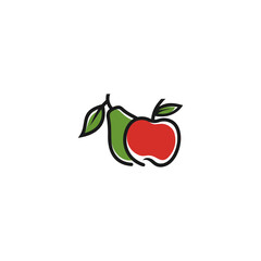 apple avocado logo vector icon illustration
