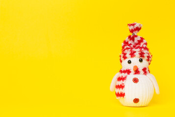 Small Christmas snowman on color table