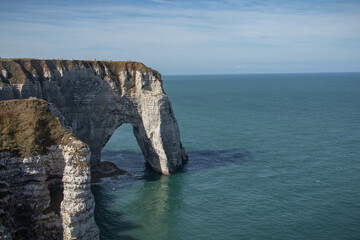 Fototapeta premium Cliffs of Etretat taken from the top of the cliffs in Normandy, France