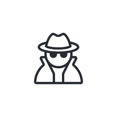 View icon. Sneak peek. Spying, spy, watch. Anonymity. Search icon. Finding solution. Safe search. Human eye. Logo template. Spy sign. Observe. Agent sign. Avatar icon. Profile sign. Data search.