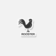 Rooster Logo Sticker icon isolated on white