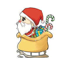 santa claus with a bag of gifts