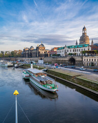 Dresden Elbe River riverside view in Gremany
