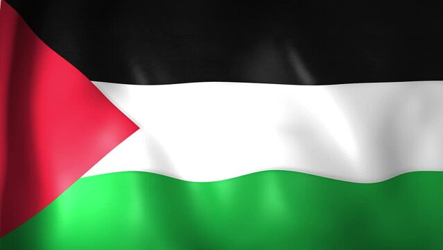 Animation of Palestine flag. 4K. Palestine flag flying, Palestine flag animation
