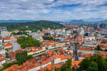 Ljubljana City Cityscape In Slovenia